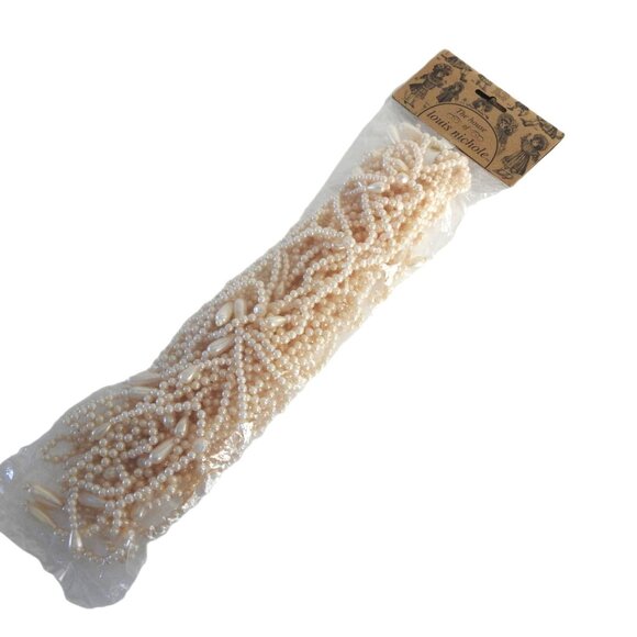 Faux Pearls Beaded Christmas Tree Garland 6 ft The House of Louis Nichole - Picture 2 of 11